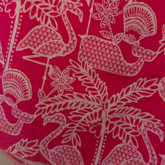 Vineyard Vines Womens Pink Flamingo Print Linen Blend Short NWT Sz Medium Preppy - Picture 3 of 9